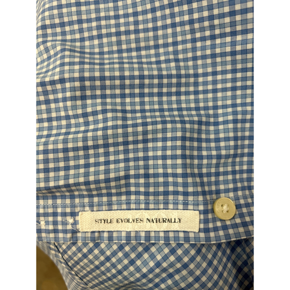 Men's 1901 NordstromBlue‎ and White Checkered Button-Down Shirt, Size Small - Picture 4 of 7